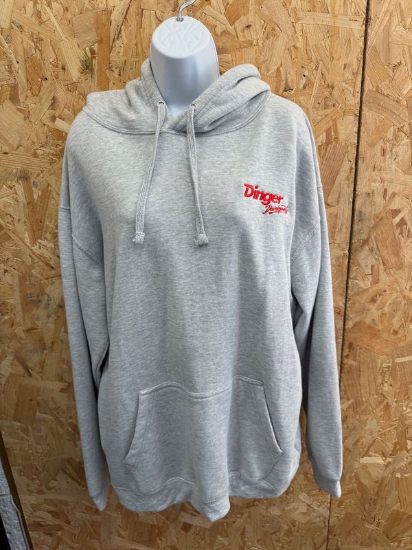 Hoody - Light Grey / Red Stitch -Large