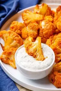 Vegetables- Roasting Buffalo Cauliflower with Dipping Sauce