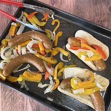 Dinner Tray-Sausage, Peppers, Onions on a Roll with Mac and Cheese