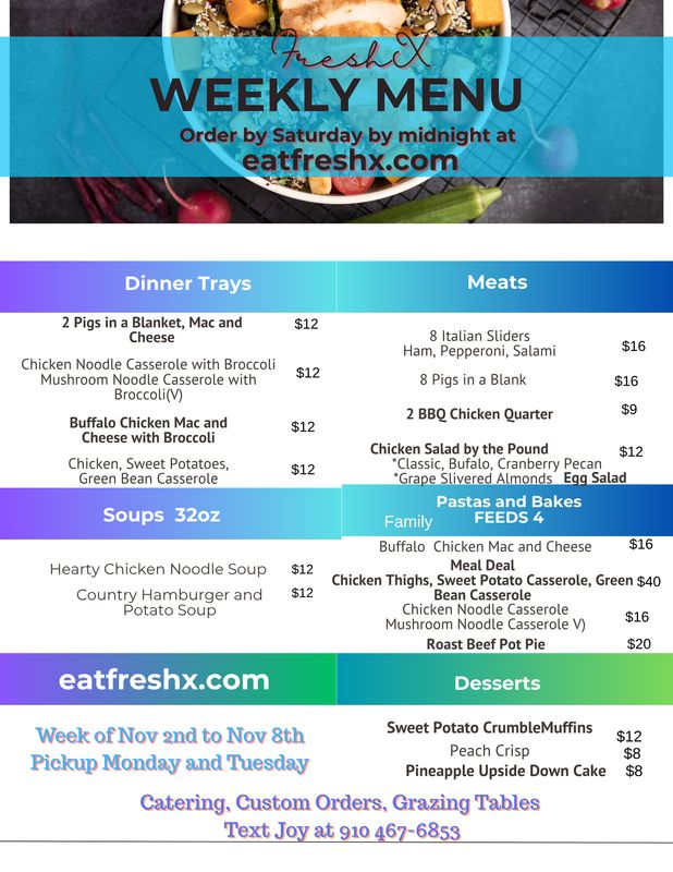 Pre-Order for Week November 2nd( order by midnight Saturday)delivery or meetup on Monday and Tuesday