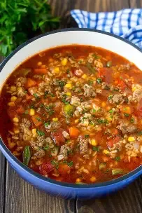 Soup-Alphabet Burger Soup (GF)