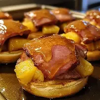 12 Pineapple Honey Glazed Baked Ham Sliders