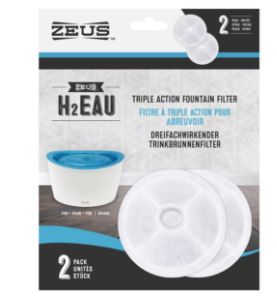 Zeus H2EAU Triple Action Fountain Filters - 2 pack