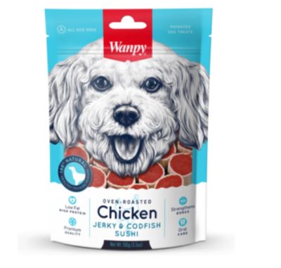 Wanpy Dog Chicken &amp; Codfish Sushi 100g
