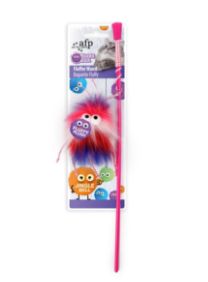 Furry Ball Cat Fluffer Wand - Red