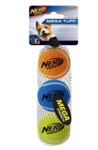 Nerf Tennis Ball Mega Tuff 3pk 5.08cm