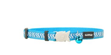 Red Dingo Cat Collar Reflective Ziggy Turquoise 12mm x 20-32cm