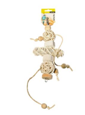 Avi One Parrot Toy - Rattan Balls Wooden Beads And Pumice 33cm