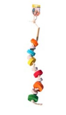 Avi One Bird Toy - Lanyard Wooden Blocks With Pumice 70cm