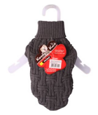 Pet One Dog Coat Komfyknit Jumper Icelandic, Colour: Charcoal, Size: 25cm