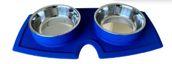 Vacumatt Silicone Double Diner - 225ml x 2, Colour: Blue