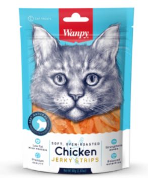 Wanpy Cat Chicken Jerky Strips 80g