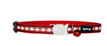 Red Dingo Cat Collar Reflective Fish Red 12mm x 20-32cm