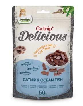 Dentalight Cat Treat Catnip &amp; Ocean Fish Flavour 50g