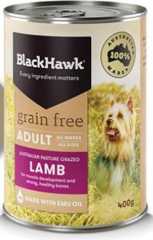 BLACK HAWK GRAIN FREE WET DOG LAMB 400G