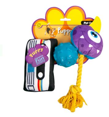 Pet One Dog Toy - Puppy Fun Pack Assorted 3pcs Set