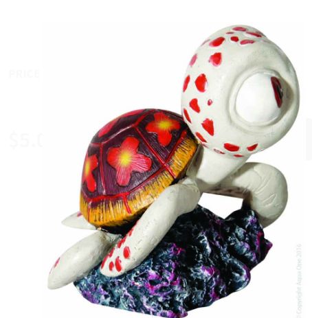 Aqua One Ornament - Baby Sea Turtle 8x6.3x7cm