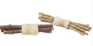 Seagrass &amp; Wood Gnawing Sticks w/Loofa 10cm - 2pk