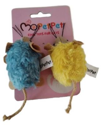 MoPetPet - Twin Plush Mouse Blue &amp; Yellow