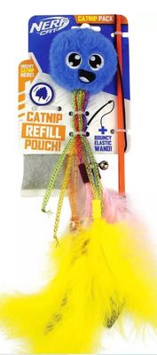 Nerf Cat Toy Plush Octo with Bells &amp; Wand