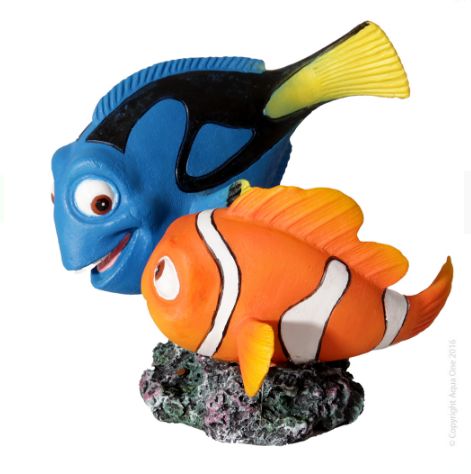 Aqua One Ornament - Blue Tang &amp; Clownfish 10x9.5x9.8cm