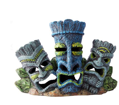 Aqua One Ornament - Tiki Head Family 20x6x13.5cm