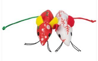 Xmas Mouse 7cm - 2pk