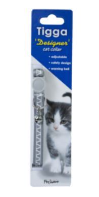 Tigga Cat Collar Triangle Grey 10x200-330mm