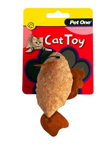 Pet One Cat Toy - Plush Cork Fish