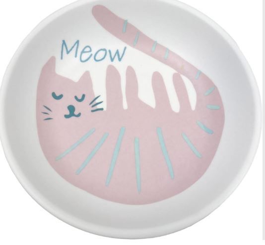 CAT SAUCER MELAMINE PINK CAT