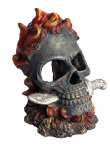 Aqua One Ornament - Skull With Fire And Knife
