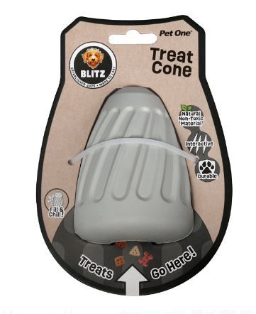 Blitz Rubber Treat Cone Grey, Size: medium