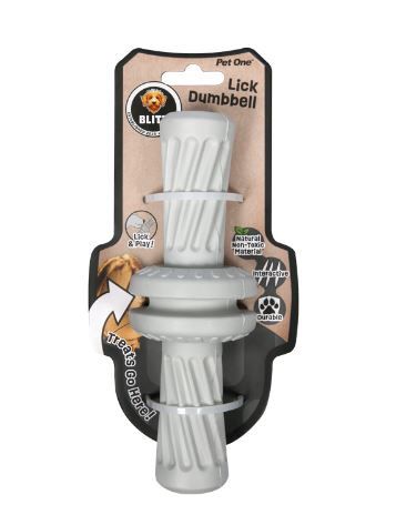 Blitz Rubber Treat Dumbbell Grey, Size: medium