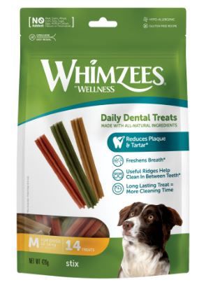 Whimzees Stix Medium Dog Treat Value Bag 14pk