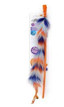 AFP Furry Ball Cat Long Fluff Wand - Orange
