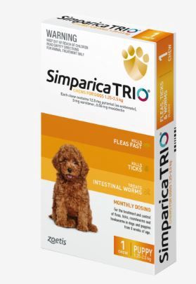 Simparica Trio Chew, Weight: 1.3-2.5kg