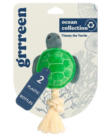 Grrreen - Rope Turtle Plush Dog Toy