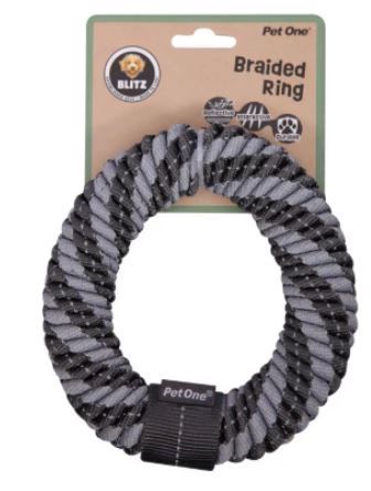 Pet One Dog Toy Braided Ring, Size: XS