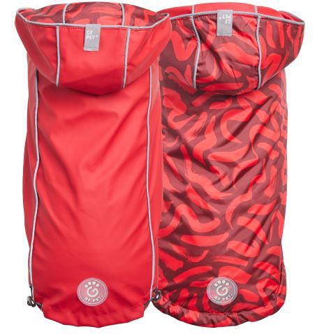 Elasto-Fit® Reversible Raincoat - Red / Abstract, Size: 2XS