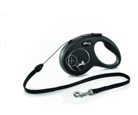 Flexi Classic Cord 5m Black, Size: Small