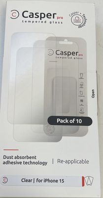 Casper Pro Tempered Glass Compatible Clear Screen Protector For iPhone 15