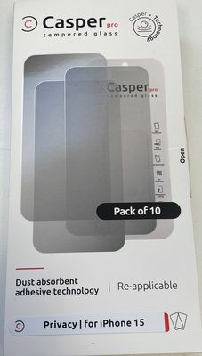 Casper Pro Tempered Glass Compatible Privacy Screen Protector For iPhone 15