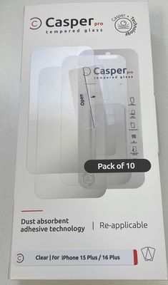 Casper Pro Tempered Glass Compatible Clear Screen Protector For iPhone 15+/16+