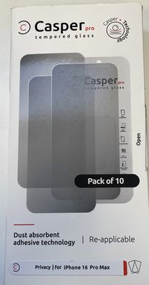 Casper Pro Tempered Glass Compatible For iPhone 16 Pro Max Privacy Screen Protector