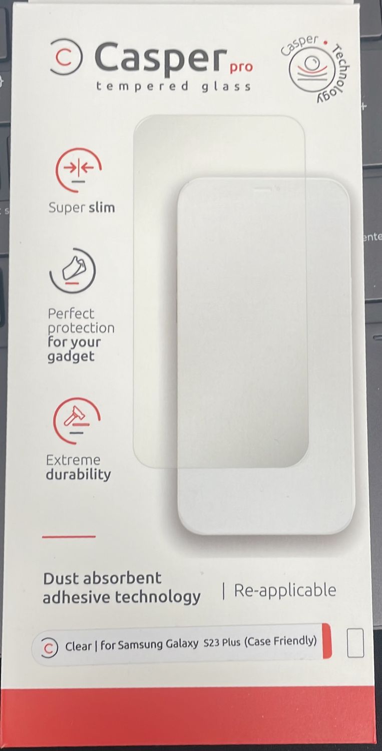 Casper Pro tempered glass Clear for Samsung Galaxy S23+ case friendly