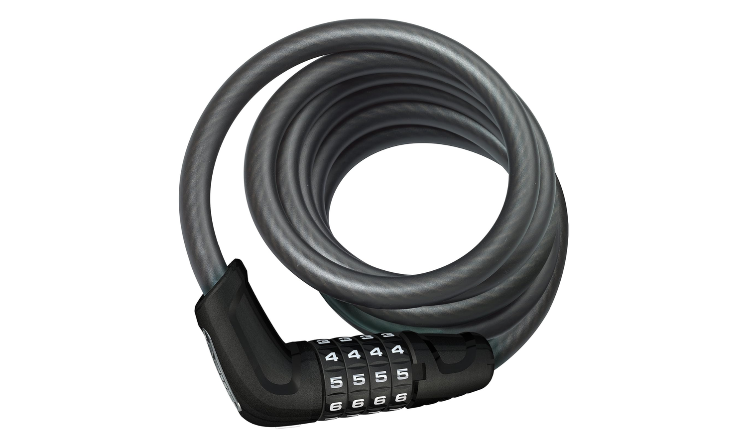 ABUS Tresor 6512 Combination Coiled Cable Lock: 180cm x 12mm With Mount (Black)