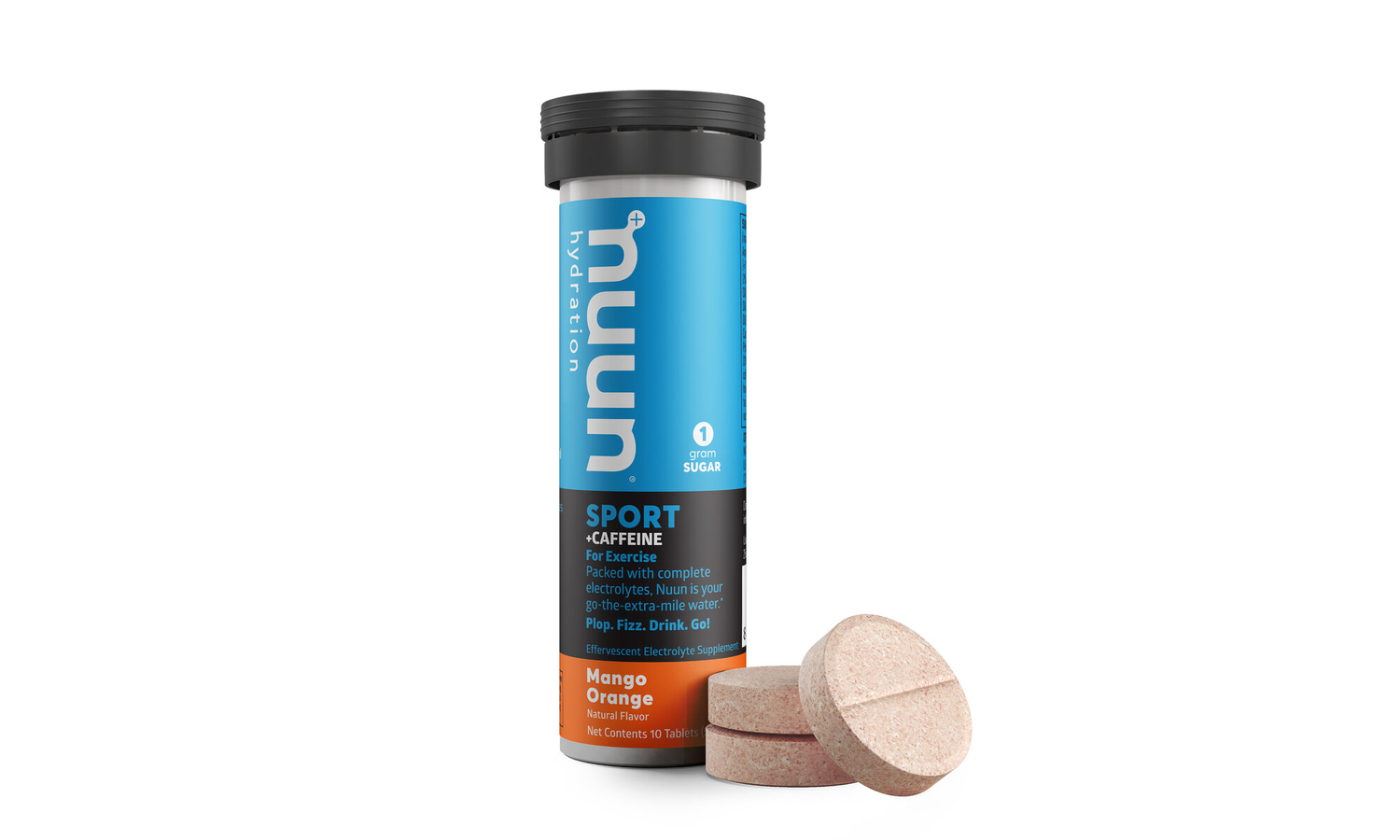 nuun Active Electrolyte Tablets: Mango Orange + Caffeine (1.8 oz Tube)