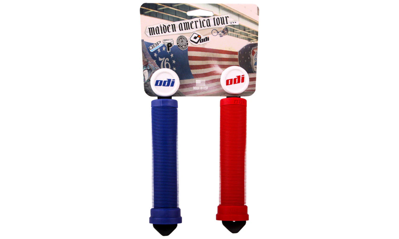 ODI Maiden America Longneck Grips - 143mm (Red/White/Blue)