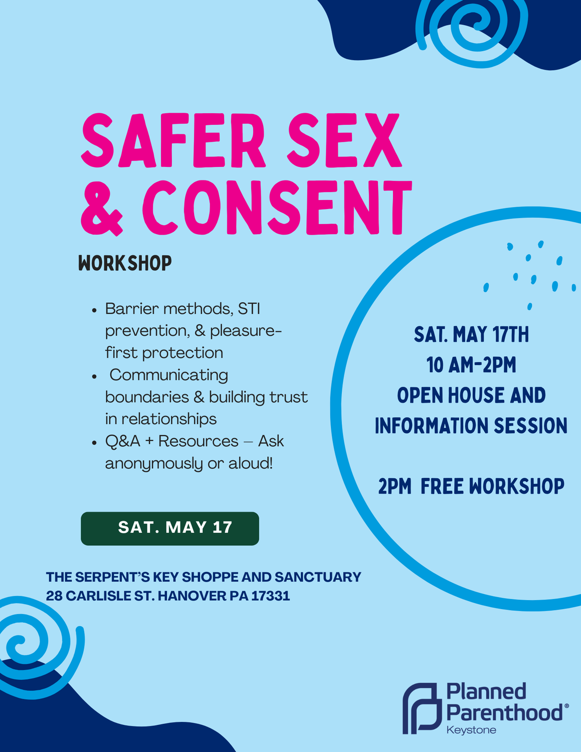 Planned Parenthood Free Workshop