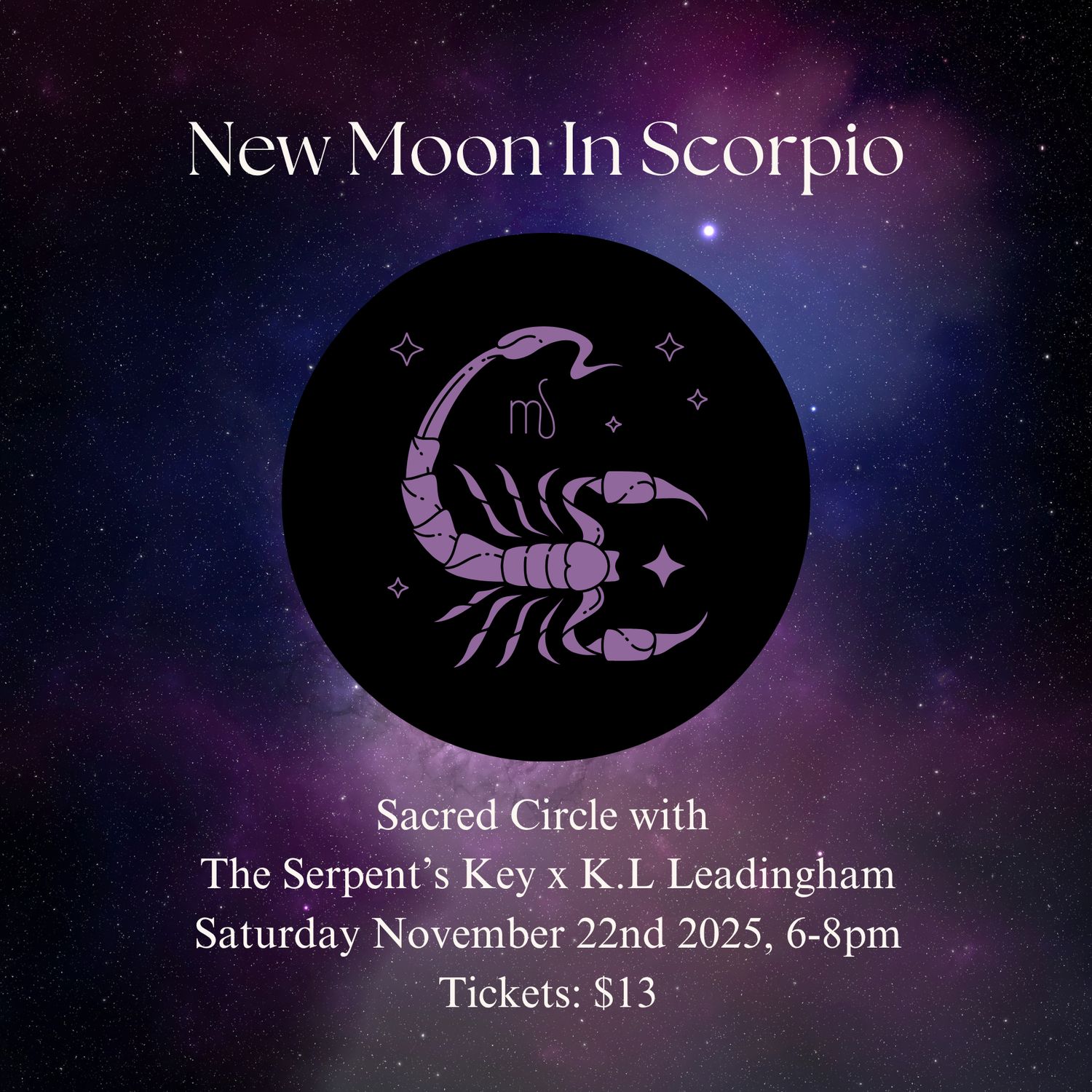 New Moon in Scorpio Sacred Circle